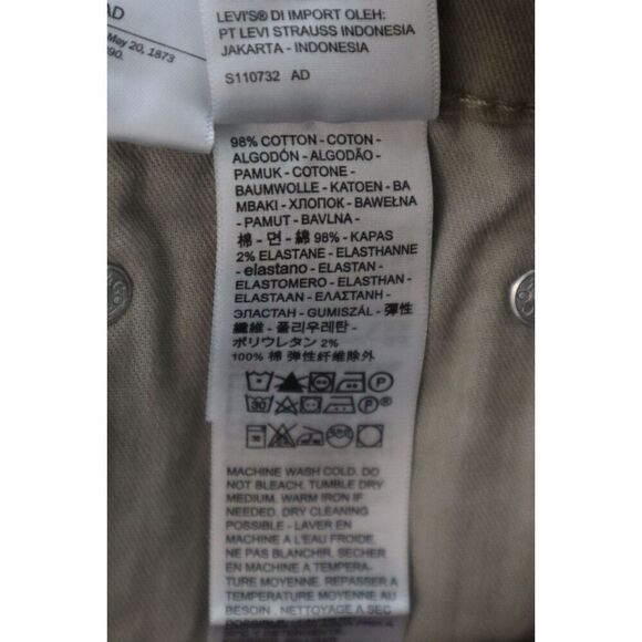 Levi's 511 Women's Sz 28 x 30 Olive Green Slim Fit Tapered Leg Stretch Jeans - Picture 5 of 7